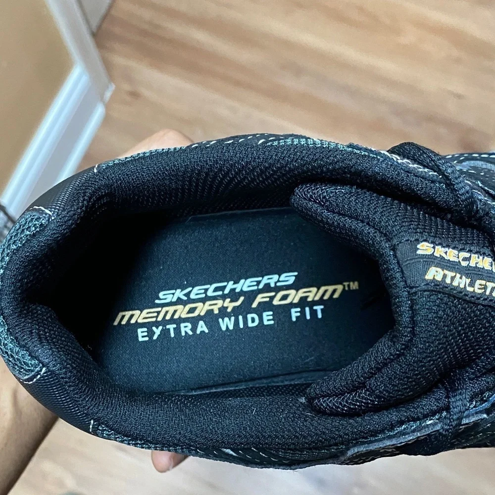 Skechers After Burn Memory Fit Black / Charcoal Size 10 Extra Wide